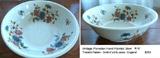 Beautiful, antique floral deep, porcelain bowl.  
Measures 15.5" in Diameter by 5 1/8" High   $350