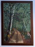 Original oil painting - "A Country Road" in NH (somewhere!) sold with frame
 Measures 49" High by 35" Wide  $675