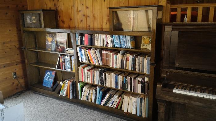 Very nice large bookcase.  Has glass, sliding doors on sections made on each end.