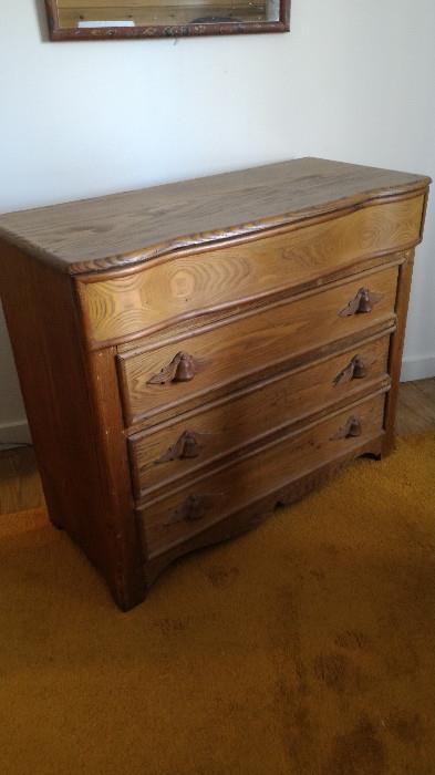 Very nice 4 drawer dresser-nice carved wooden pulls
