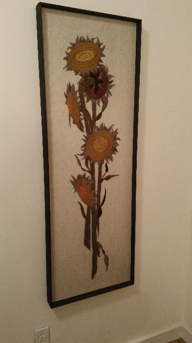 Lovely crewel sunflowers