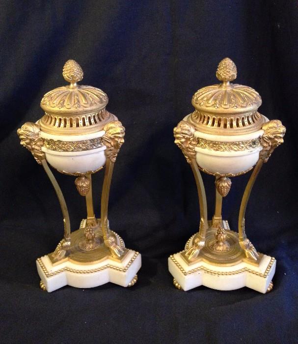 French  gilt bronze and marble candelabras Late 19th century very fine