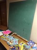 Vintage chalk board and other children's items