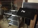 Music stands, instruments and speakers