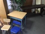 childs desk and side table