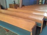 Beautiful solid oak pews. Seats remove so they can easily be repurposed. 