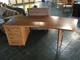 mid-century wood desk