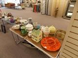 Depression Glass, pottery, trays, and more