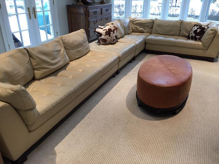 Roche Bobois leather sectional, pillows not for sale