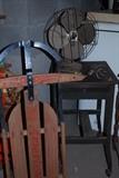 Old fan, sled,