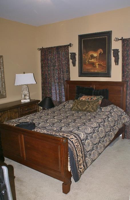 Queen Size Bedroom Suite Mattress, Bed Frame, Dresser 