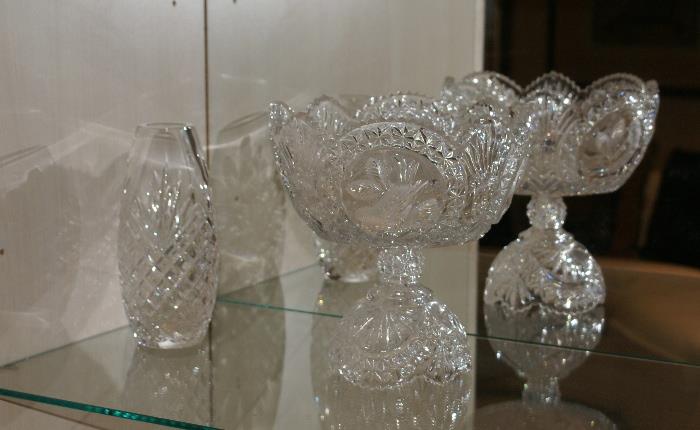 Crystal Vase & Compote 