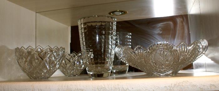 Crystal Vase & Bowls