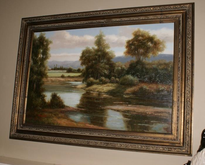 Antique Framed Oil Painting of Irish Golf Course on Canvas Artist Signed. 30" x 40"  by Kensett 