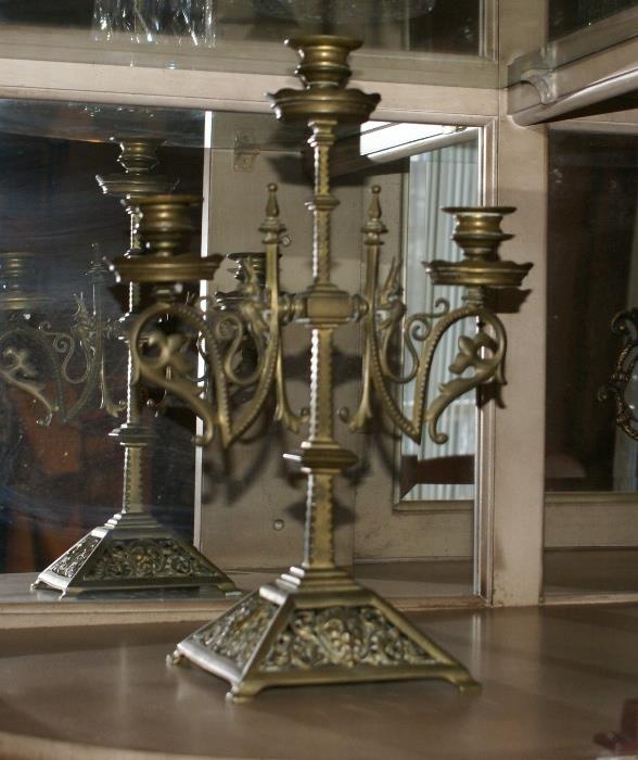 Antique Brass Candelabra