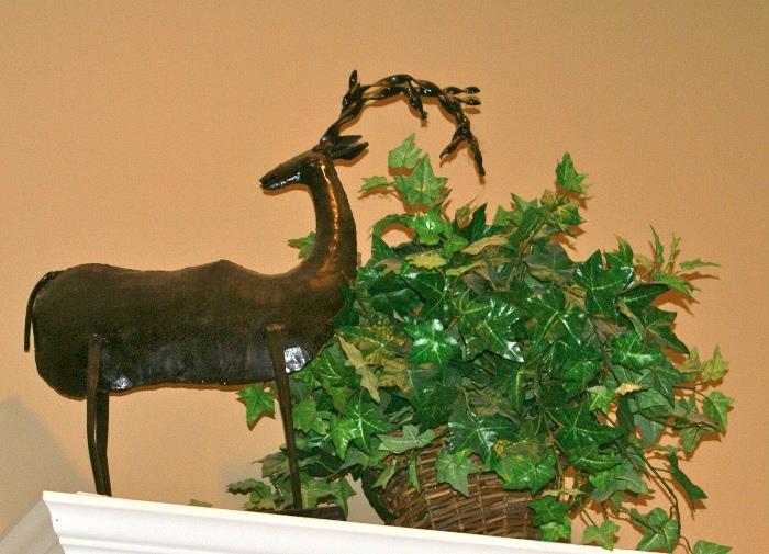 Large Metal Sculpture of Deer