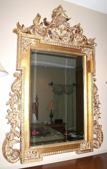 Large Beveled Glass Wall Mirror 