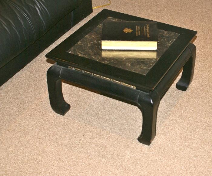 Black Lacquer Side Table 