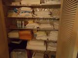 Linen Closet with Linen. Lace, Doillies, and Towels