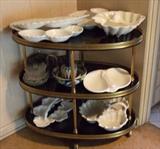 Rolling Cart Loaded with Italian Porcelain and other trinkets