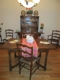 Trundle table, 4 chairs, Hutch/Cabinet