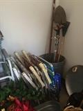Yard tools and folding chairs