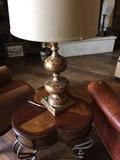 pretty designer lamp on side table