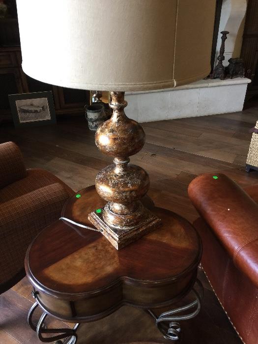 pretty designer lamp on side table