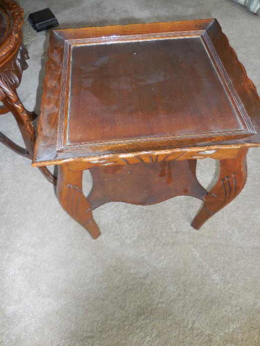 Vintage Hand Carved Occasional Table