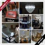 Grey Leather Armchair With Footrest,Assortment Of Sterling Silver Hollow Ware,Brothers Silver Plated Pitcher,Toro S120 electric snowblower, Weber Genesis Patio Gas Grill With Utensils Glass Chandelier ,Bell n Howell slide and reel projectors