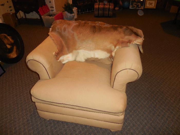 Karpen Over Stuffed Chair.Deerskin