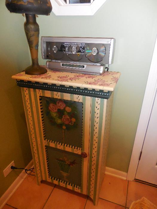 Hand Painted Floral Cabinet (CD player NFS)