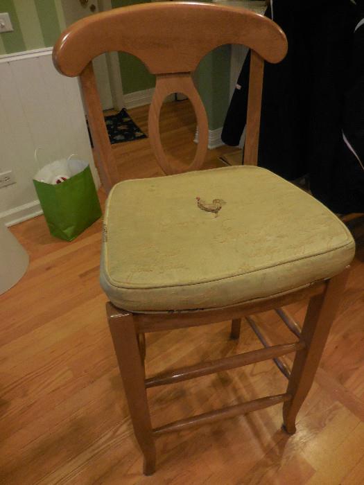 Maple Bar Stool.Rush Seats. Rooster Pads (5)