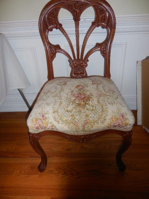 Chippendale Hand Carved Mahogany Side Chair