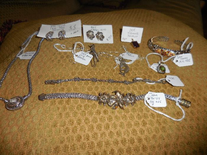 John Hardy 18k sterling, Bracelets, Earrings, Pendant.David Yurman. Michael Korrs