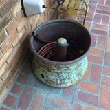 There are many of these copper hose containers