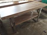 pickled pine and chrome console table