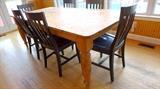 RESTORATION HARDWARE FARM TABLE, POTTERY BARD CHAIRS