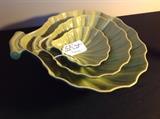 Very Cool set of 3 Roseville Mayfair circa 1948 Nesting Shell Bowls