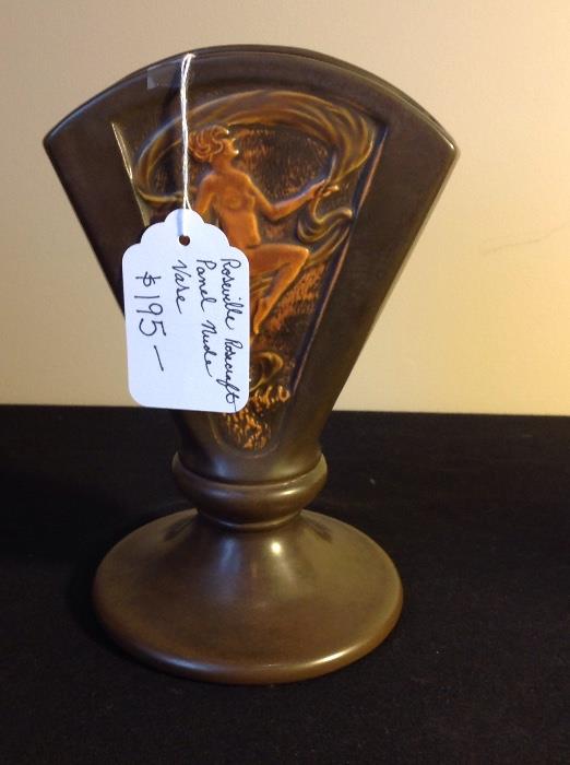 Roseville Rosecraft Panel Nude Fan Vase 8 inches