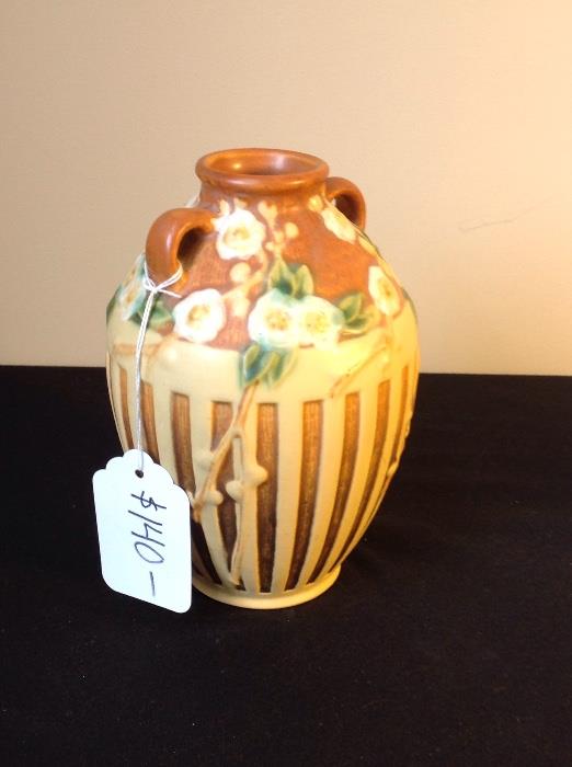 Roseville Cherry Blossom Brown Vase