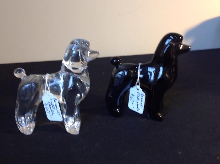 Baccarat Crystal Poodle Figurines
