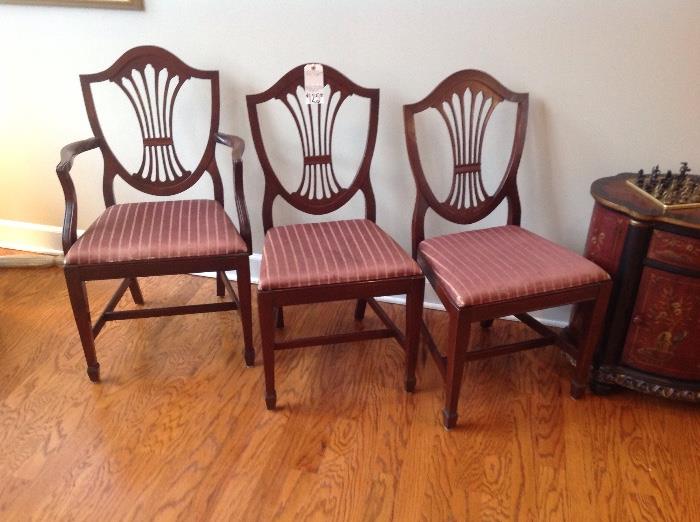 Set of 5 Mahogany Shield Back dining Chairs circa 1940's