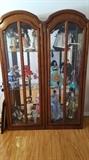 two great display cases with bevelled glass - and great dolls