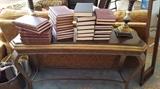 sofa table and sets of books