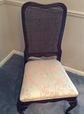 Set of upholstered dining chairs