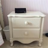 Traditional antique white nightstand