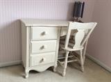 Antique white desk and chair
