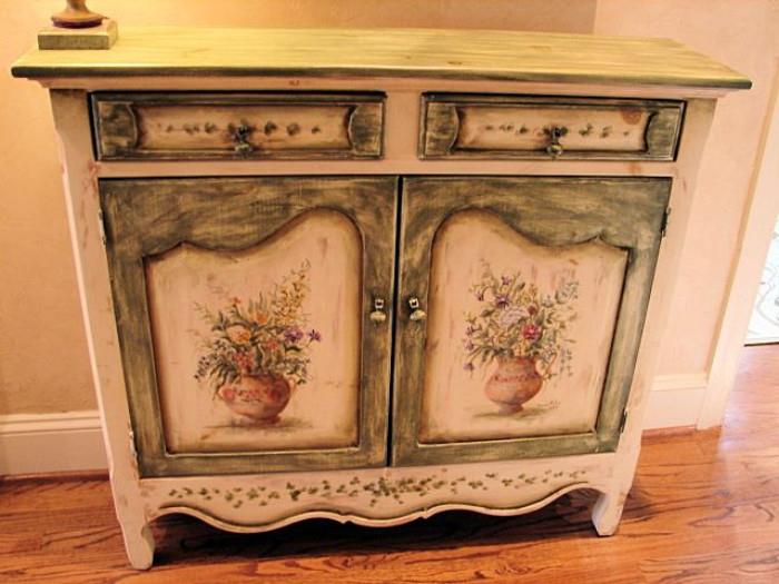 Habersham painted two door console/server, with two drawers.
