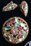 Weiss brooch and clip earrings. So pretty in person!